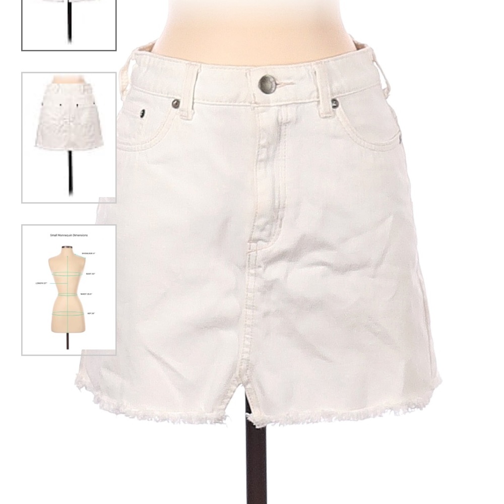 Free People White Denim Skirt.